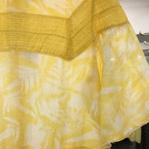 LOA Printed Yellow Midi Dress